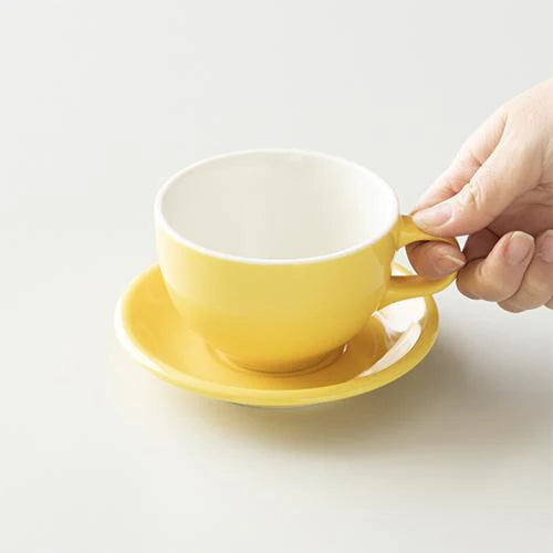 Origami Latte Cup and Saucer Yellow 10oz