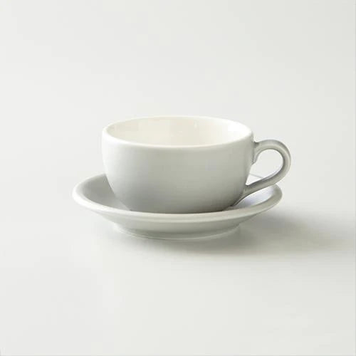 Origami Latte Cup and Saucer Matte Gray 8oz