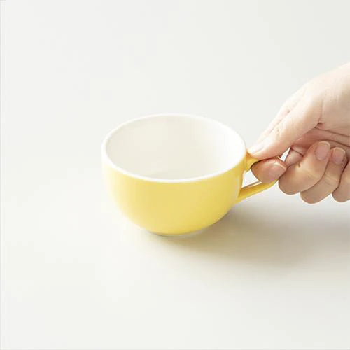 Origami Latte Cup and Saucer Yellow 8oz