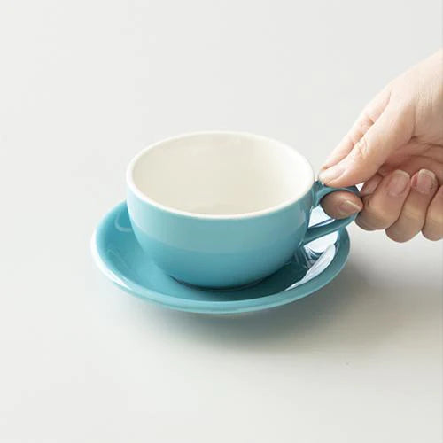 Origami Latte Cup and Saucer Turquois 8oz