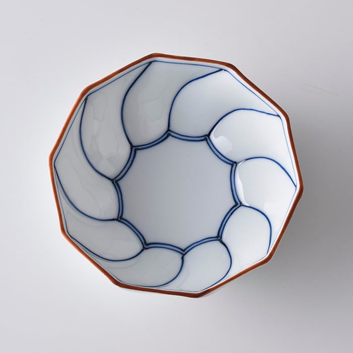 Korin Kiln Twisted Line Bowl ねじり線（青）　ねじり型小鉢
