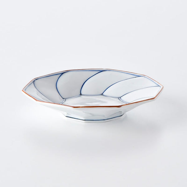 Korin Kiln Twisted Line Plate 5" ネジリ線 ネジリ皿（青）