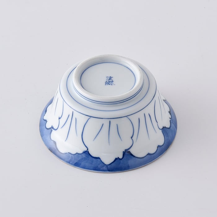 Korin Kiln Peony Pattern Small Bowl 芙蓉・えぼし型鉢（青）