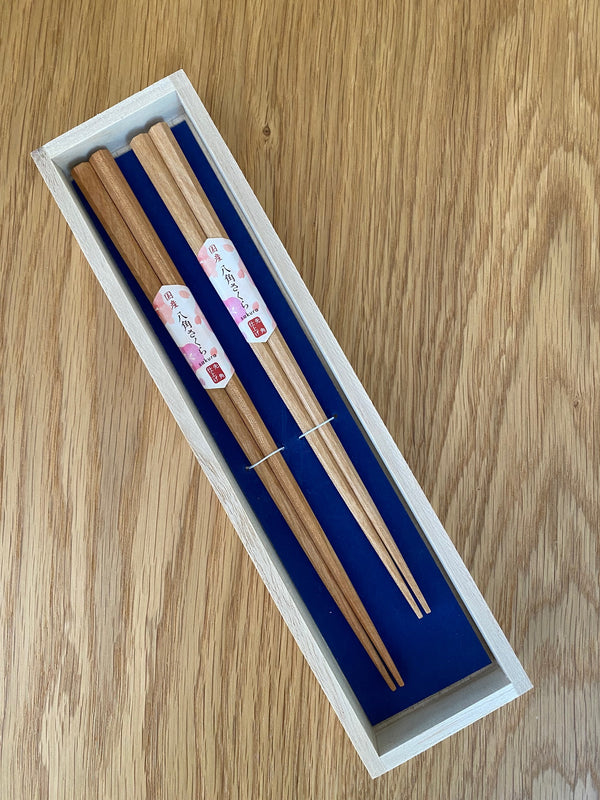 Japanese Cherry Tree Wood Octagonal Chopsticks Gift Set