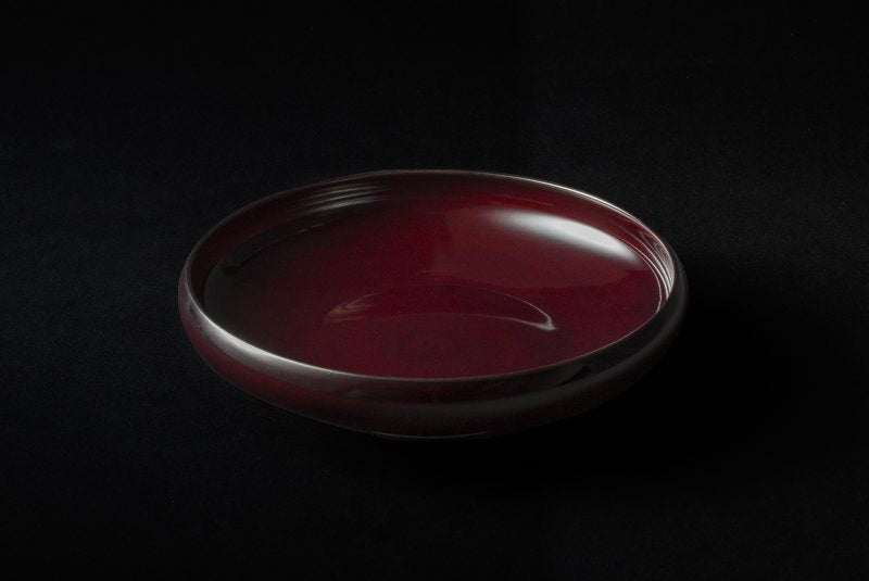 Miyama tsudoi iron bowl in red candy glaze