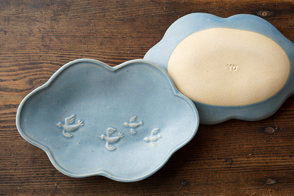 益子焼 Yoshizawa kiln parent-child and cloud plate