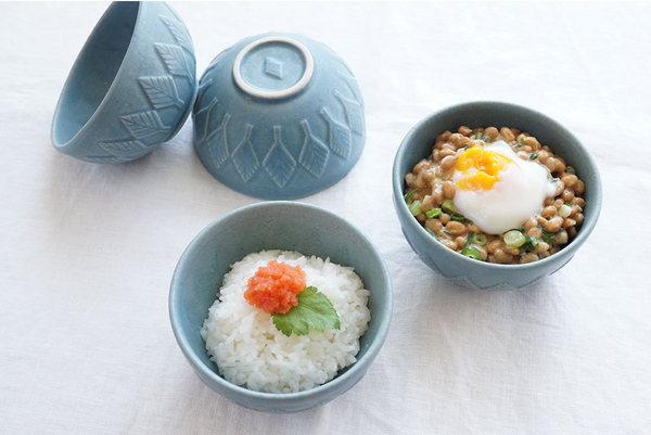 益子焼 Yoshizawa kiln leaf rice bowl