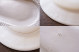 益子焼 Yoshizawa kiln stone white pleated oval plate
