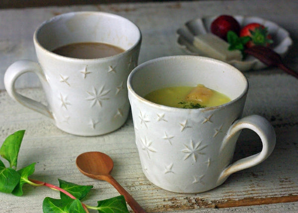 益子焼 Wakasama pottery star pattern matte texture mug